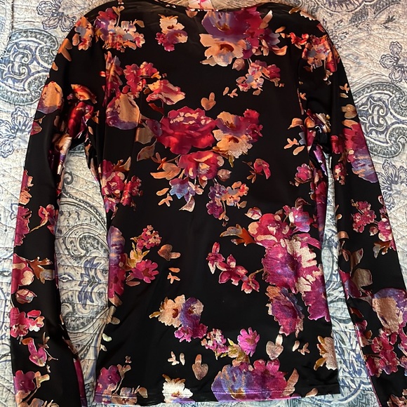 Parker Billy Metallic Floral Draped Top - NWT - M - Picture 5 of 8